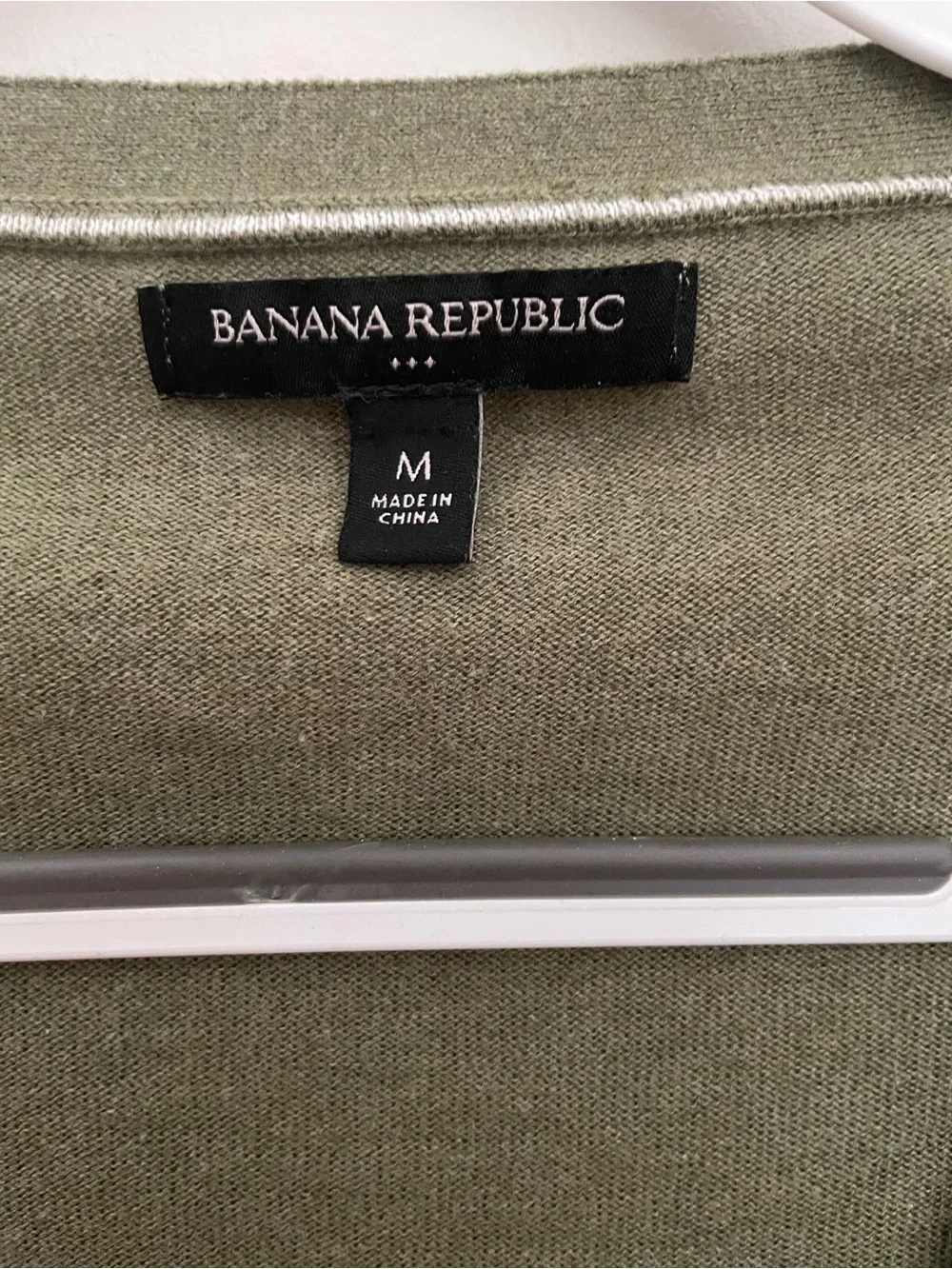 Banana Republic Olive Green Cardigan Medium Lightweight V Neck Button Sweater - Picture 2 of 3